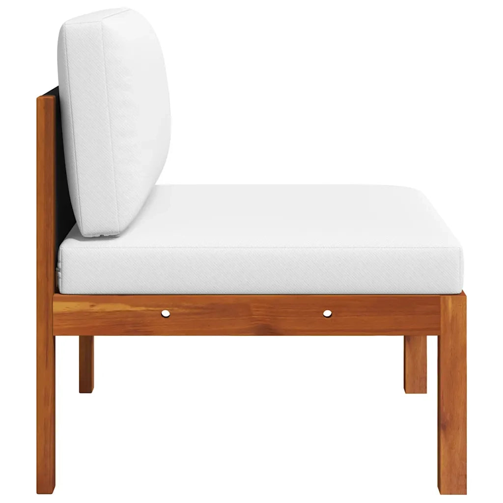 Set da giardino 2 pezzi con cuscini-Sedia da esterno in legno di acacia e corda