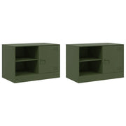 Mobili TV 2 pz | Armadietto TV | Mobile Porta TV Verde Oliva 67x39x44 cm in Acciaio