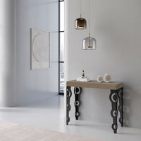 Consolle Allungabile 90-196x40x77 cm Karamay Small Tortora Telaio Antracite