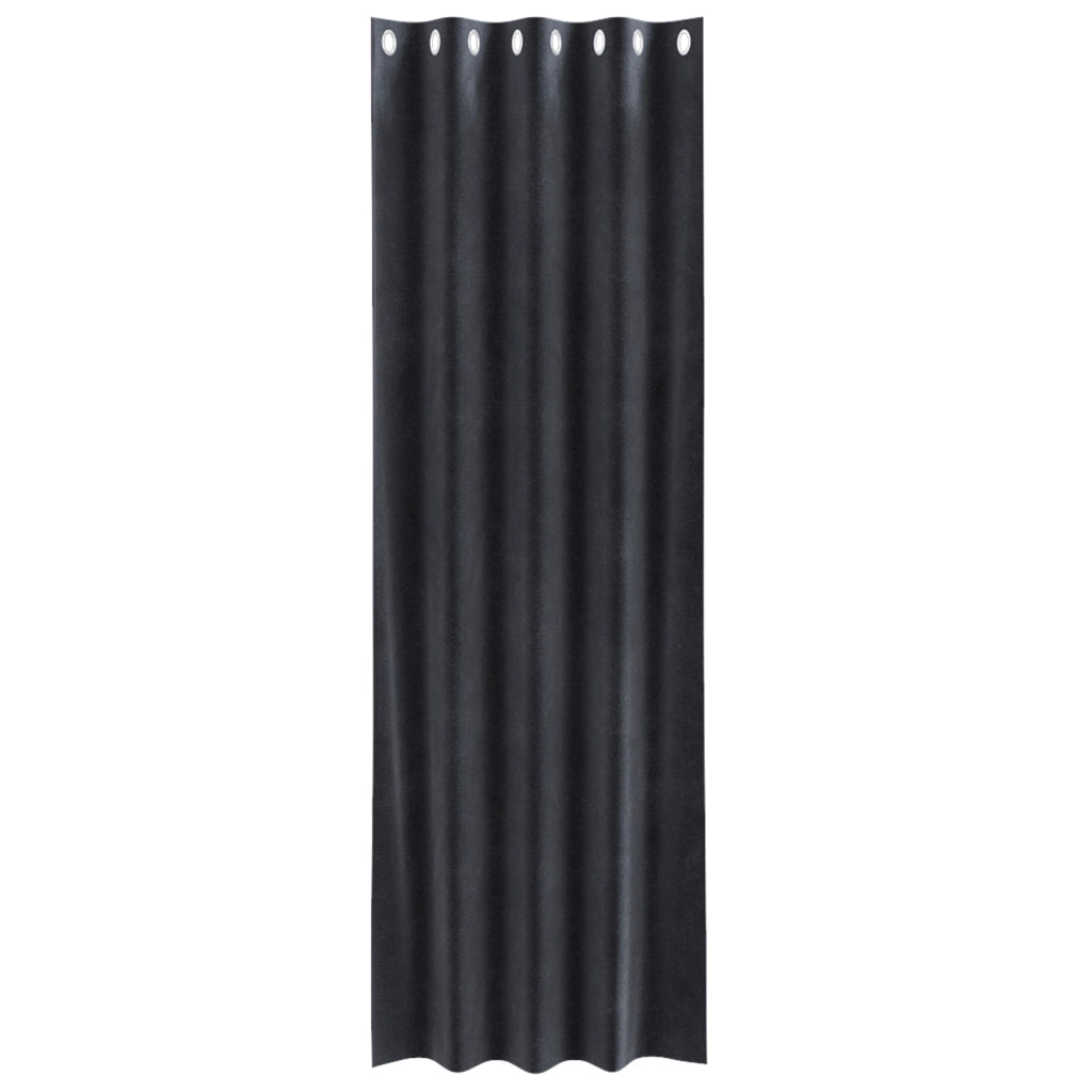 Tende oscuranti  con occhielli 2 pz Grigio scuro in velluto