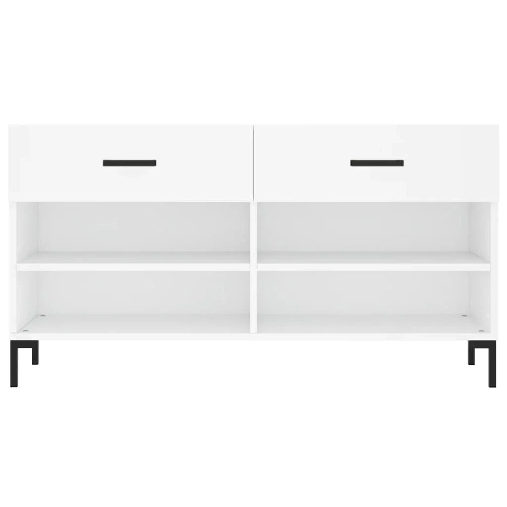 Panca portascarpe/stivali cassettiera scaffale mobiletto portaoggetti per ingresso 102 x 35 x 55 cm legno ingegnerizzato bianco 02_0022880