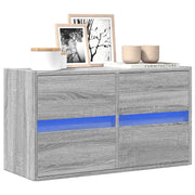 vidaXL Mobile TV a Parete con Luci LED Grigio Sonoma 80x31x45 cm