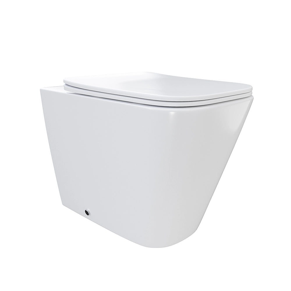 Vaso filomuro rimless in ceramica bianco lucido con sedile soft-close | Kyoto