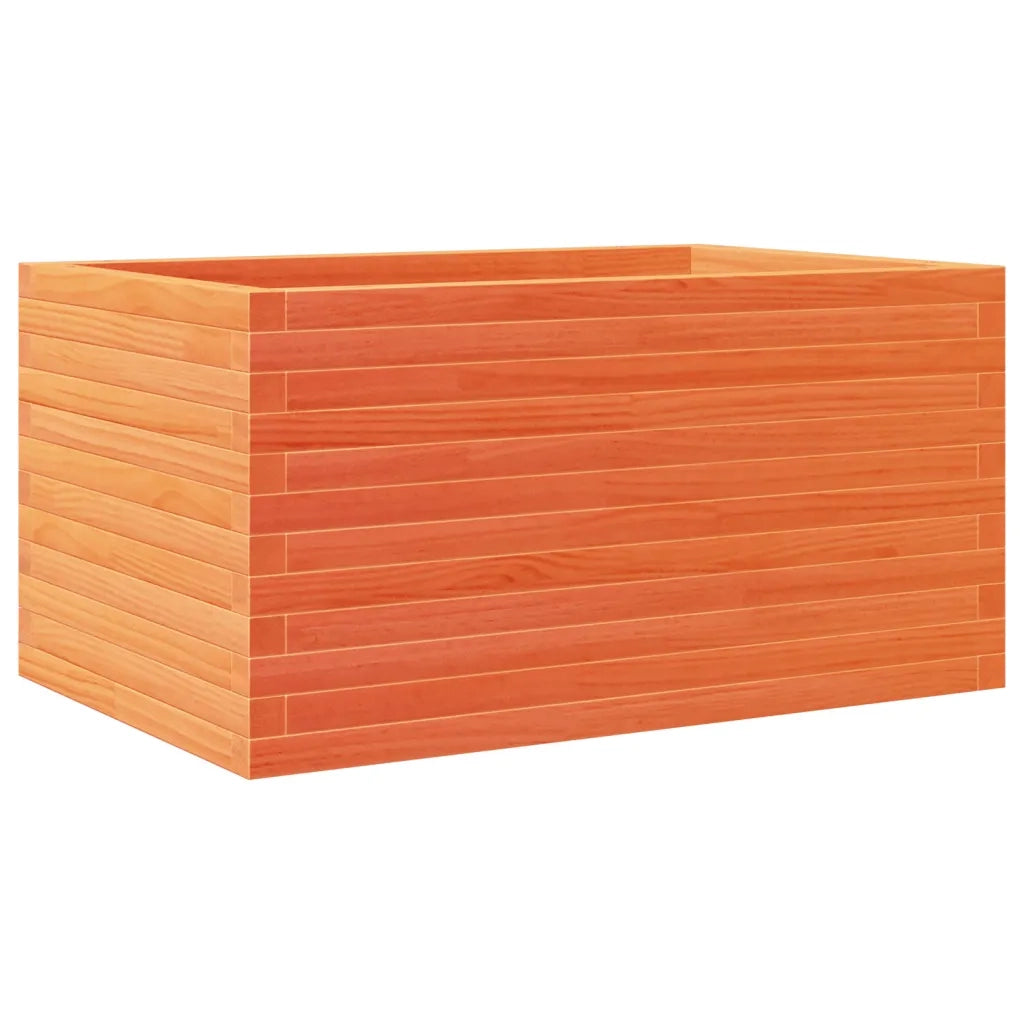 Fioriera | Cassetta per fiori | Vaso Giardino Marrone Cera 90x60x46 cm Legno Massello Pino