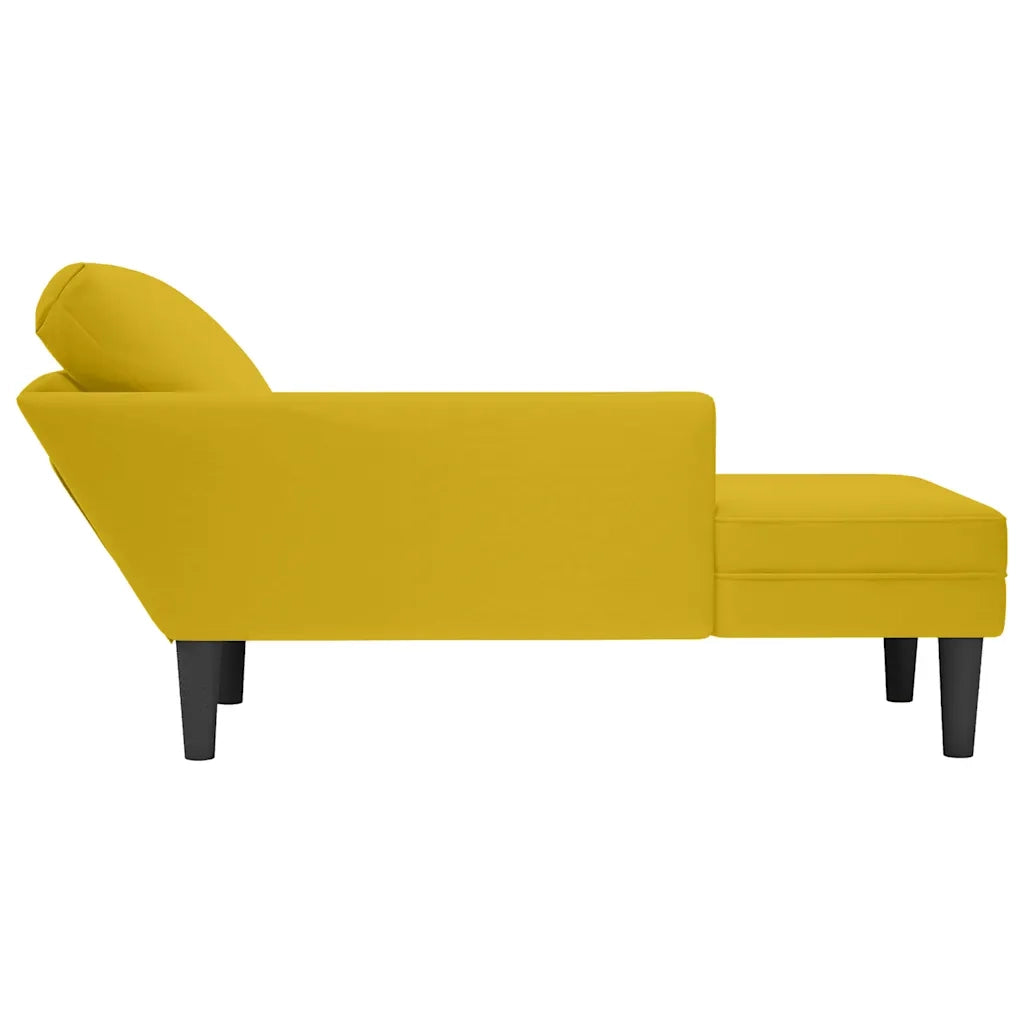 vidaXL Sdraio con Cuscino e Bracciolo Destro in Velluto Giallo
