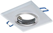 Faretto incasso quadrato bianco vetro/metallo GU10 40W Eko-Light