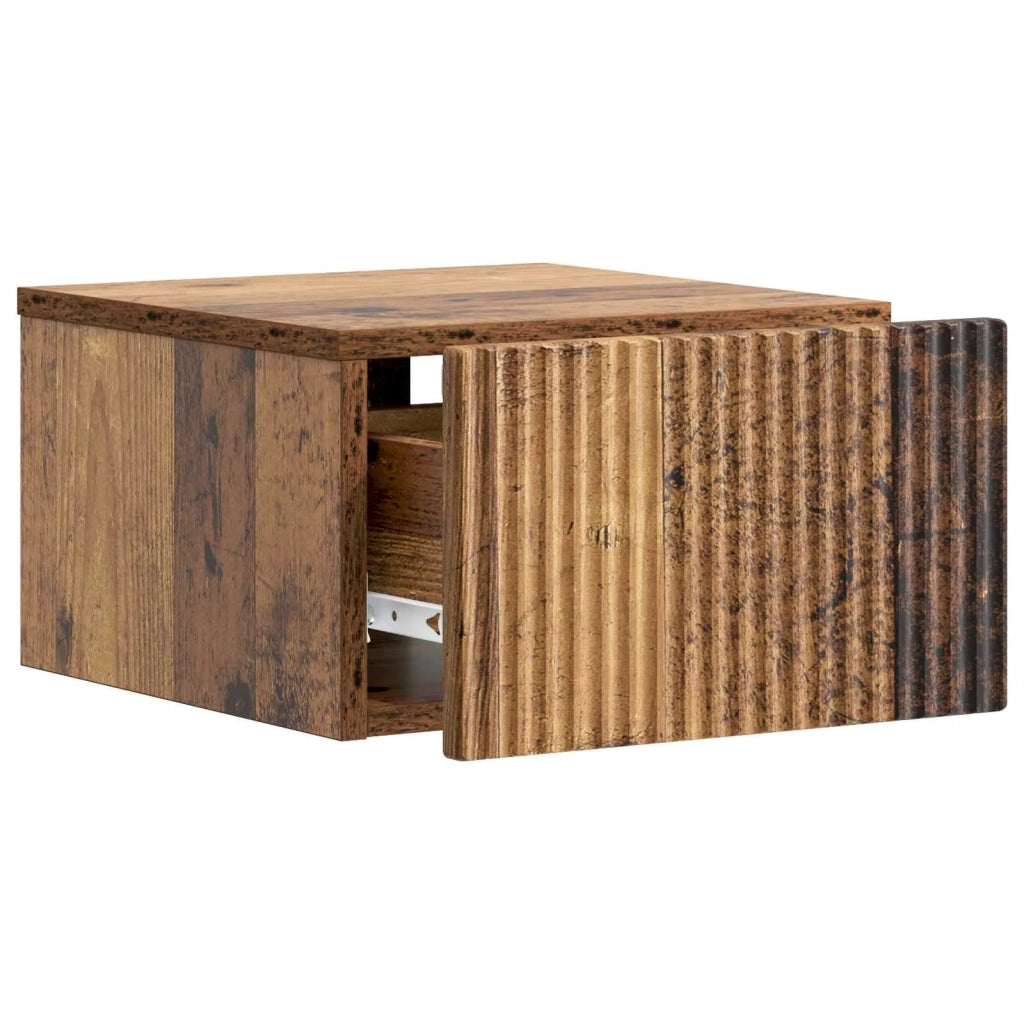 Mobiletto da notte a muro 2 pcs Legno antico 33 x 34,5 x 20 cm 898442