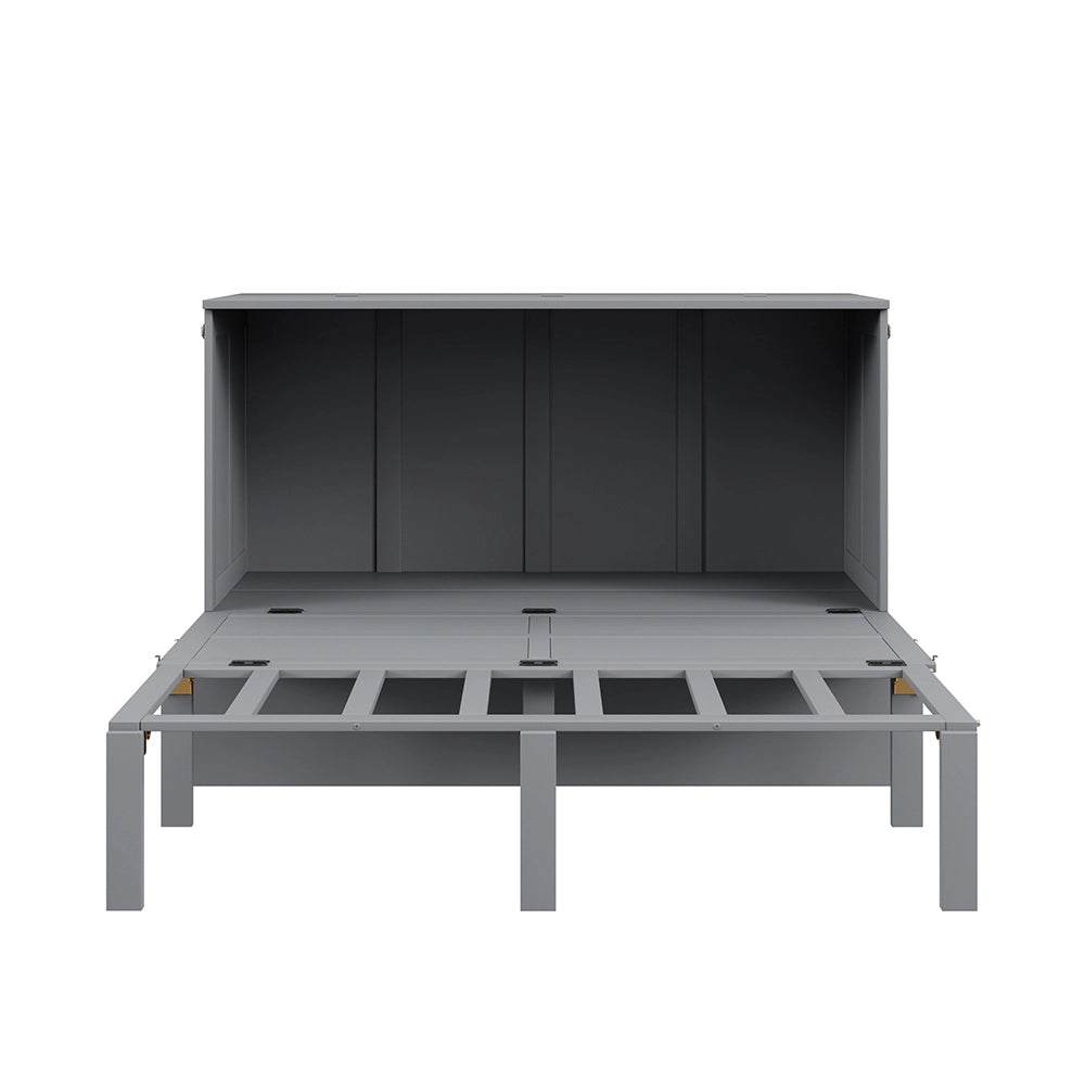 Letto a muro per bambini - Xylo - 140x200 cm - Grigio - Verticale
