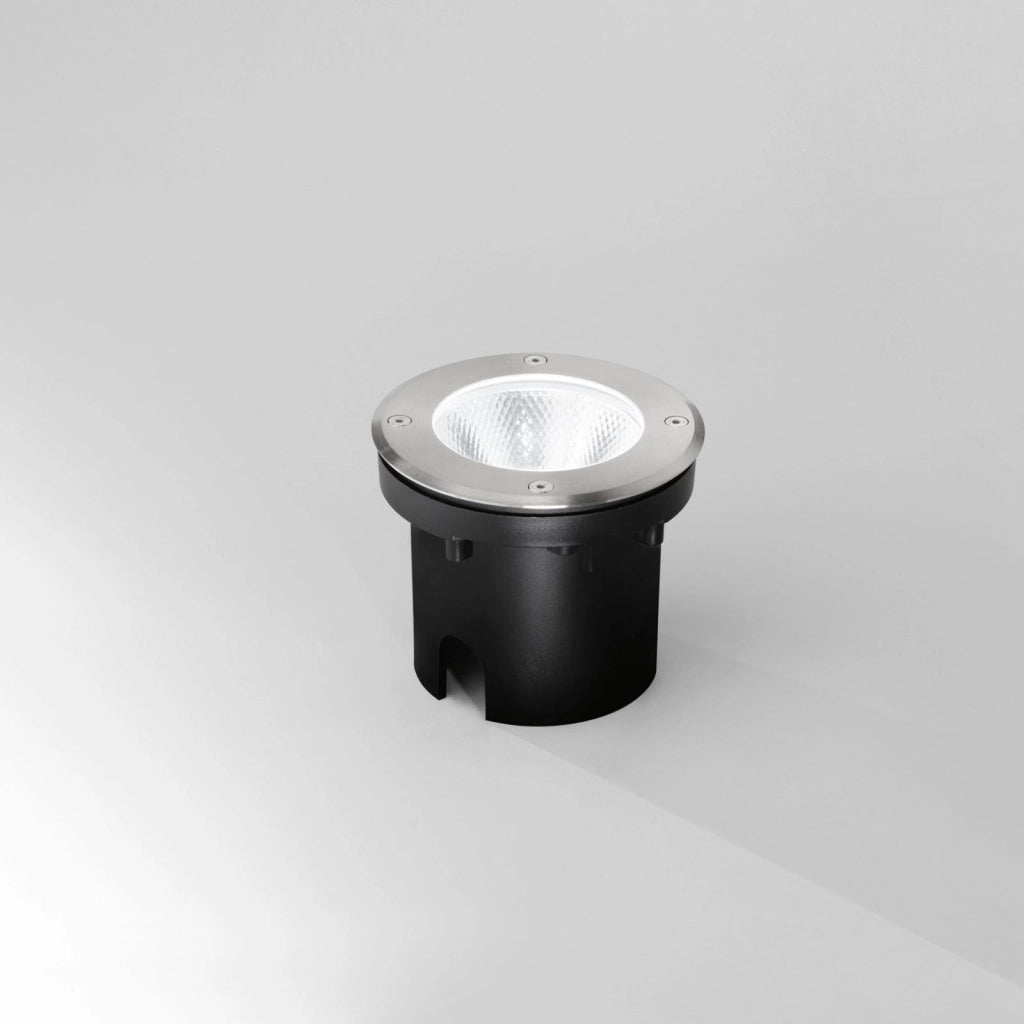 FARO A INCASSO CALPESTABILE LED WALK ACCIAIO TONDO 12W 1400LM 3000K IP67 14X9,15CM