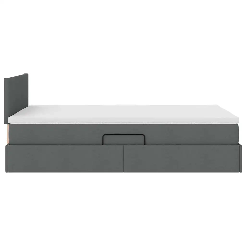 Letto con contenitore e materasso Grigio scuro 120 x 200 cm