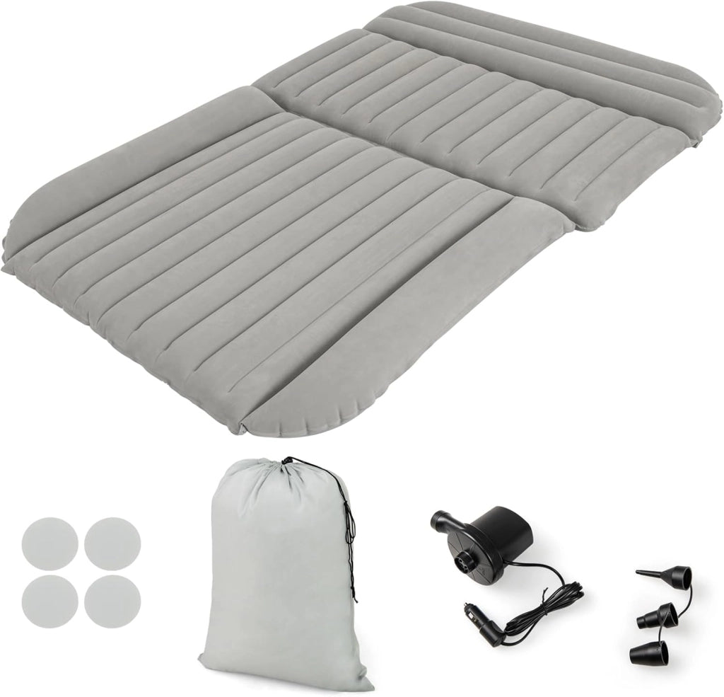 Materasso Gonfiabile per Auto, Letto ad Aria con Pompa Elettrica e Sacca per il Trasporto, Materassino per Campeggio, Picnic e Viaggio su Strada, Portata 150 kg, 190 x 130 cm (Nero)