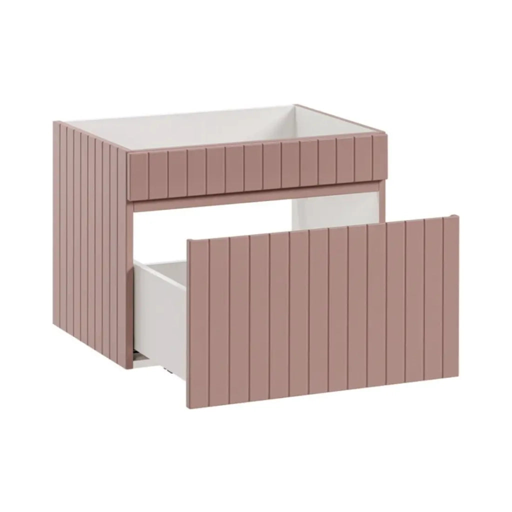 Set ICON: mobile sottolavabo 140cm con nicchie visibili + piano per lavabo + due lavabi da appoggio marmorizzati