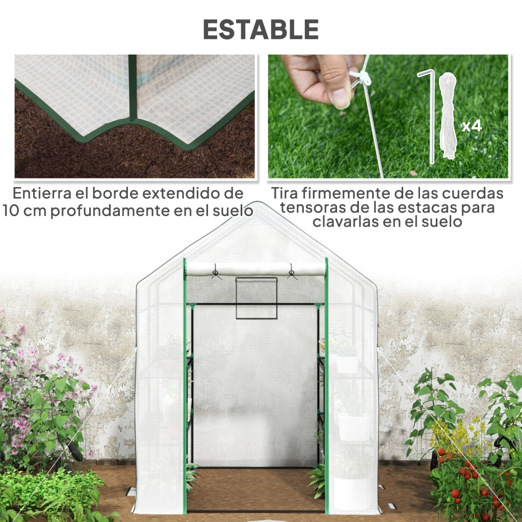 Serra da Giardino con Ripiani ¨C Zephmum ¨C Bianco 140x143x190 cm