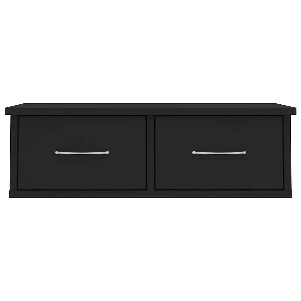 Scaffale con Cassetti a Parete Nero 60x26x18,5 cm Multistrato 800586