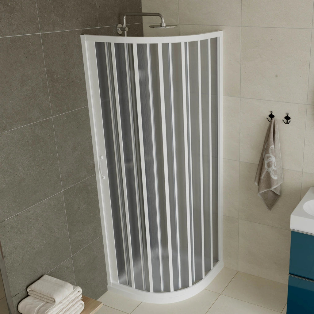 Box doccia a soffietto in PVC 90x90 cm H 185 mod. Loto con apertura laterale