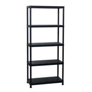 Scaffale Universal 845 a 5 ripiani ventilati per interni in resina con fissaggio a muro colore nero 80x40x180 cm Toomax