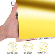 Tappeto per tavolo in plastica - Goud Metallic 54 x 108 Pollici Copertura rettangolare per tavolo per Matrimonio Festa di benvenuto per bambini Decorazione di festa