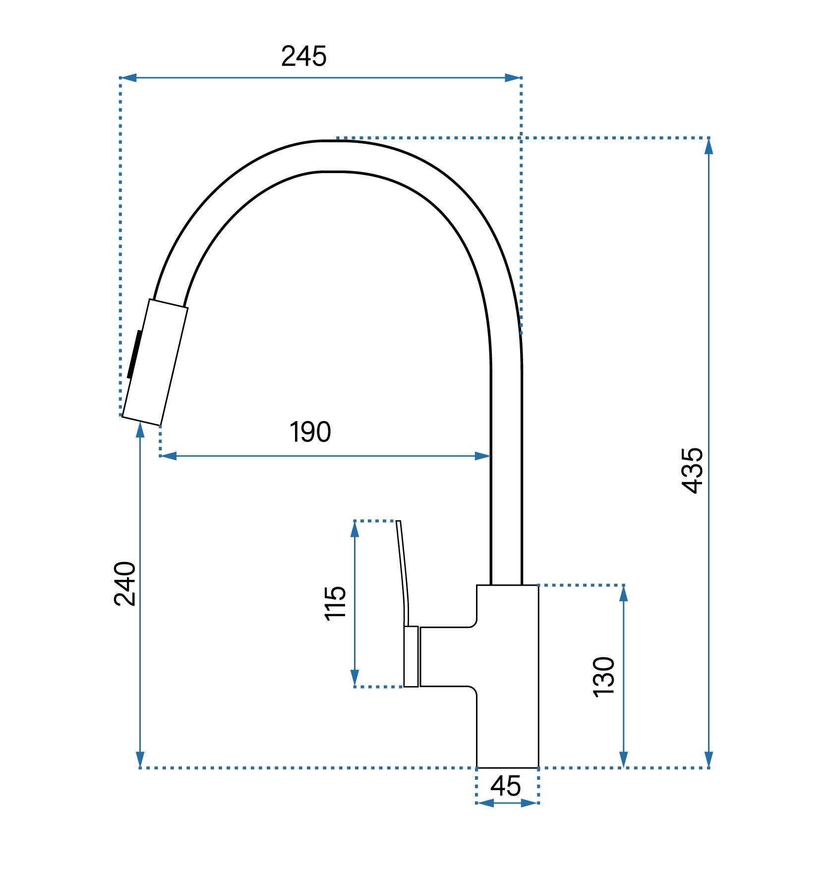 Rubinetto Da Cucina Rea Soul Gold Black