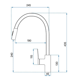 Rubinetto Da Cucina Rea Soul Gold Black