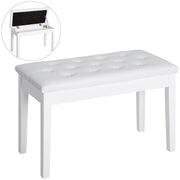 Sgabello da Pianoforte con Seduta in Similpelle e Scomparto ¨C zephmum ¨C Bianco 76x36x50 cm