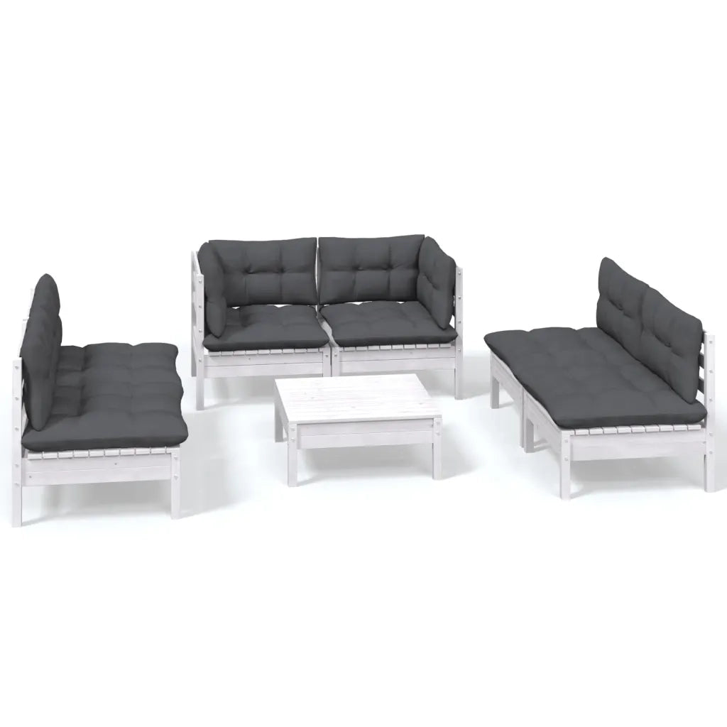 Set Divani da Giardino 7 pz con Cuscini in Massello di Pinocod mxl 121446