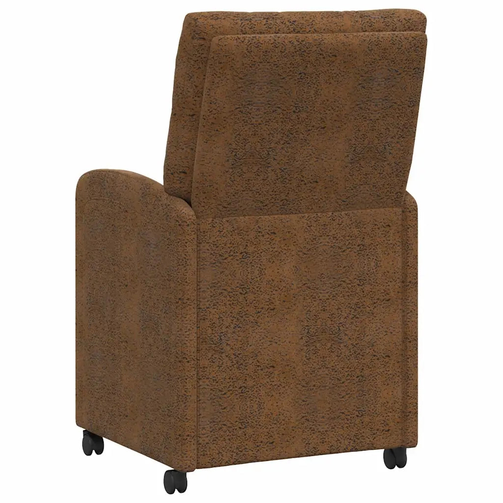 Sedie da Pranzo con Ruote 2 pcs Marrone 58 x 67 x 97 cm