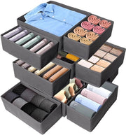 Organizzatore per armadio 12 pezzi, sistema di classificazione dei carichi, contenitore pieghevole in tessuto grigio, organizzatore per armadio per la conservazione di abiti, T-shirt e intimo.