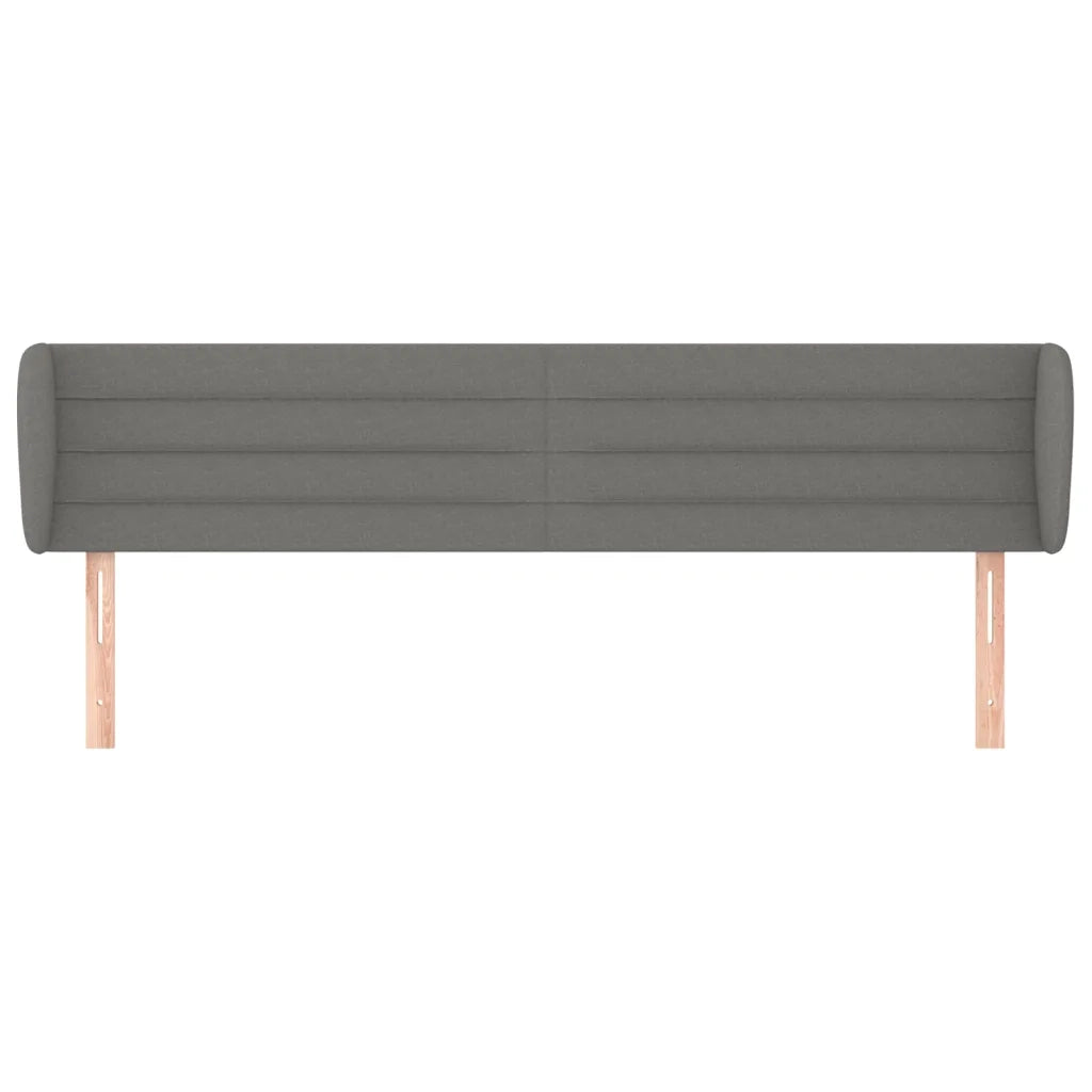 Testiera ad Orecchio-Testata con Orecchie Grigio Scuro 183x23x78/88 cm in Tessuto 252293