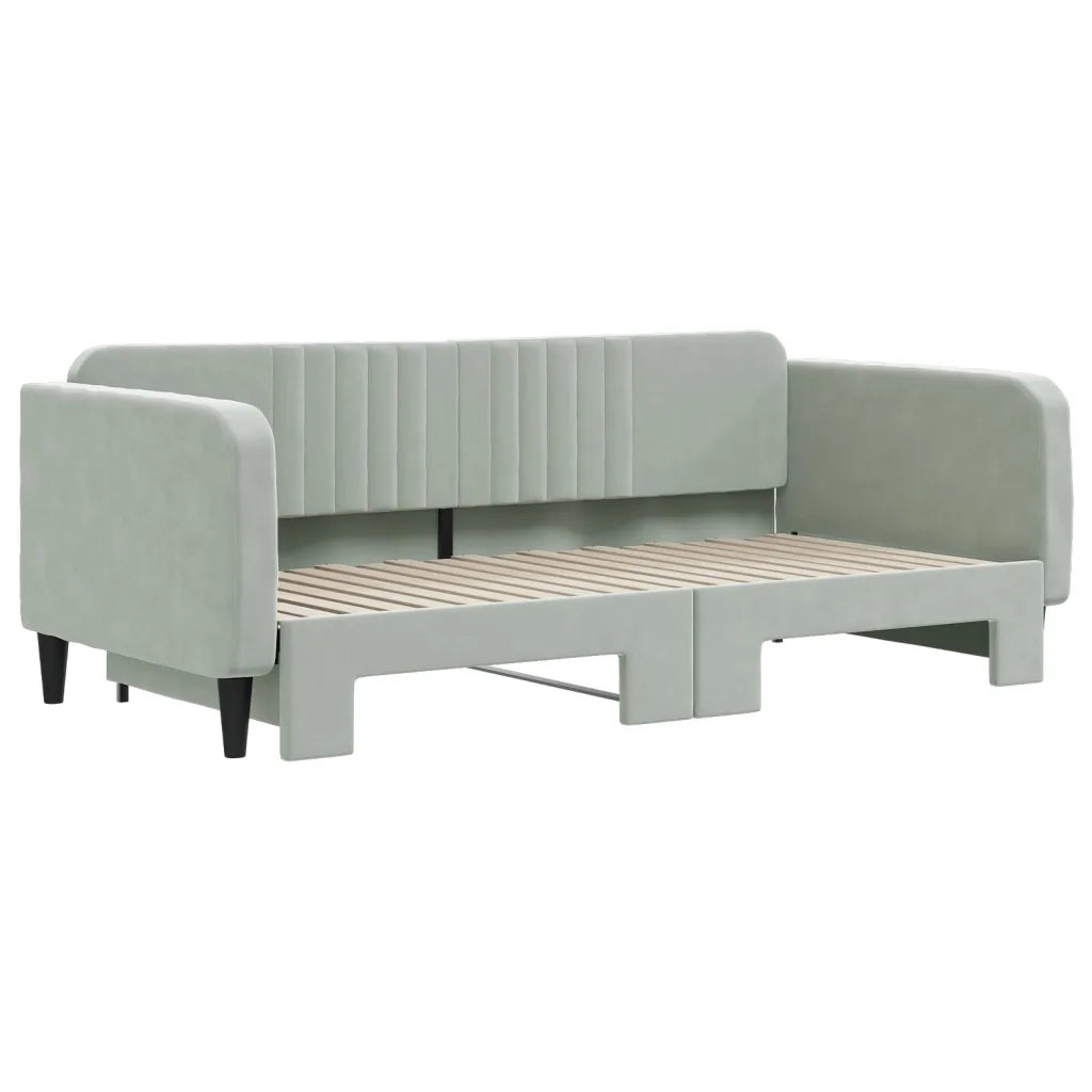 Divano letto | Sof¨¤ letto | Letto singolo Estraibile Grigio Chiaro 100x190 cm Velluto