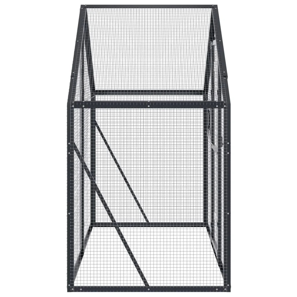 Voliera a gabbia 179 x 100 x 185 cm alluminio antracite 02_0045637