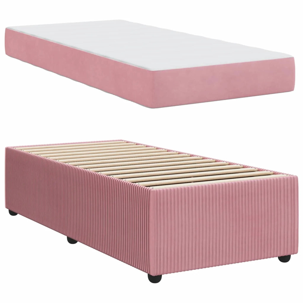 Struttura del letto con materasso-Giroletto con materasso Rosa 90 x 190 cm Tessuto 922654