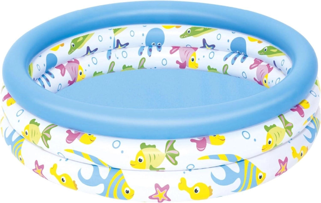 BESTWAY PISCINETTA PER BAMBINI 3 ANELLI 102X25 CM CORAL 2 ANNI+ FANTASIA PESCIOLINI