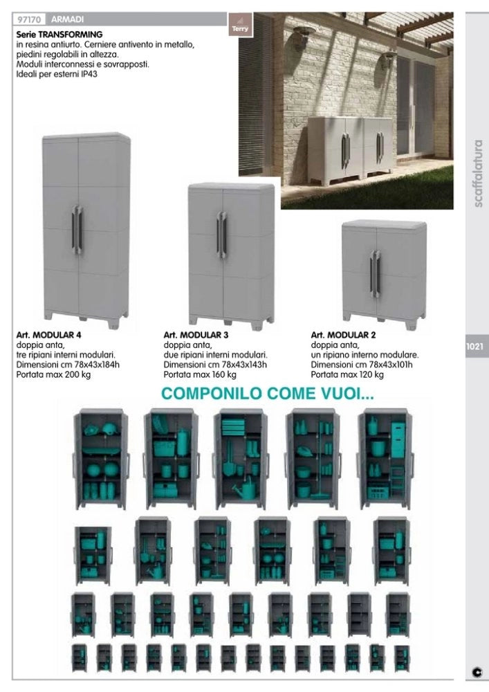 1pz armadio terry transforming 2a 78x43x101h tuttopiani  cod:ferx.94402