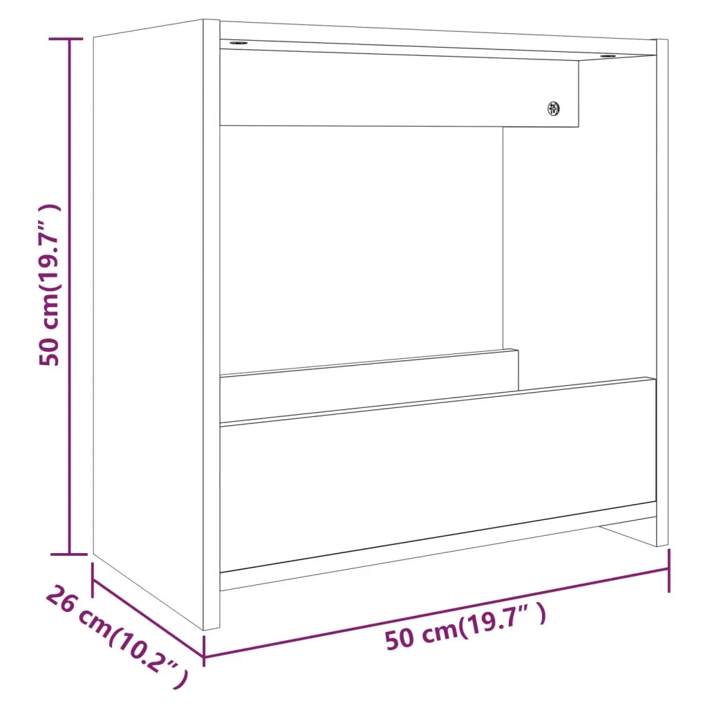 Tavolino Rovere Fumo 50x26x50 cm in Legno Multistrato cod mxl 24086