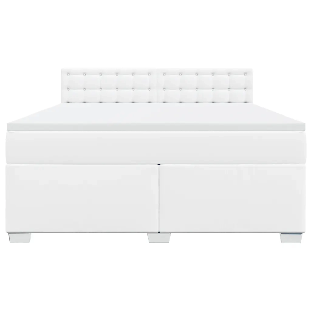 Giroletto a Molle con Materasso Bianco 180x200 cm in Similpelle
