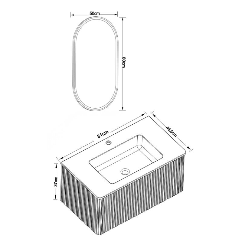 Mobile bagno con specchio con lavabo integrato e LED antiappannamento sospeso per bagno in MDF rovere