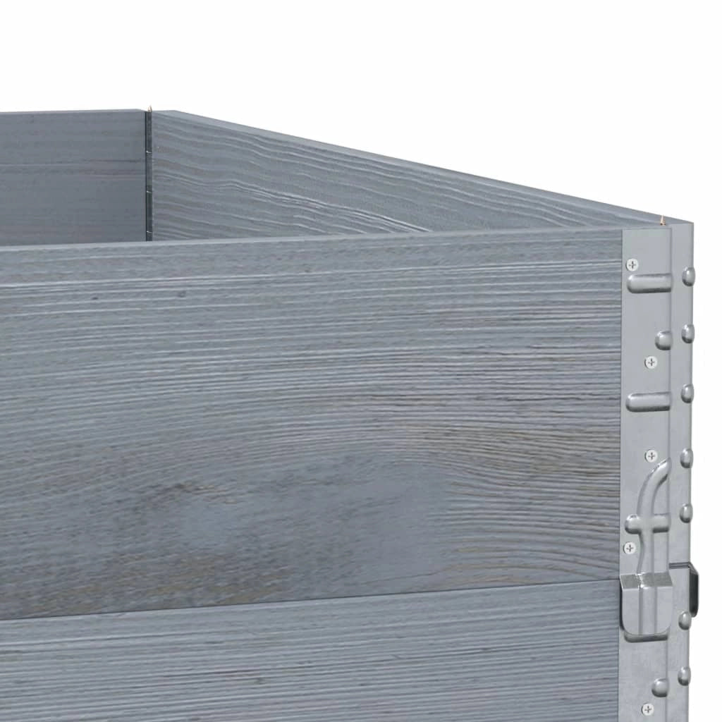 Vassoio per fioriera aiuola rialzata piante fiori terrazza giardino 100 x 100 cm legno massello di pino grigio 02_0037240