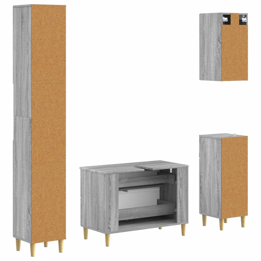 Set di Mobili da Bagno da 4 Pezzi ARNHEM Sonoma grigio 3417933
