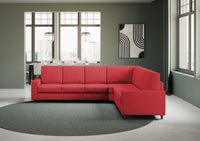 Divano Angolare 6 Posti 286x226x85 cm Sakar in Tessuto Rosso