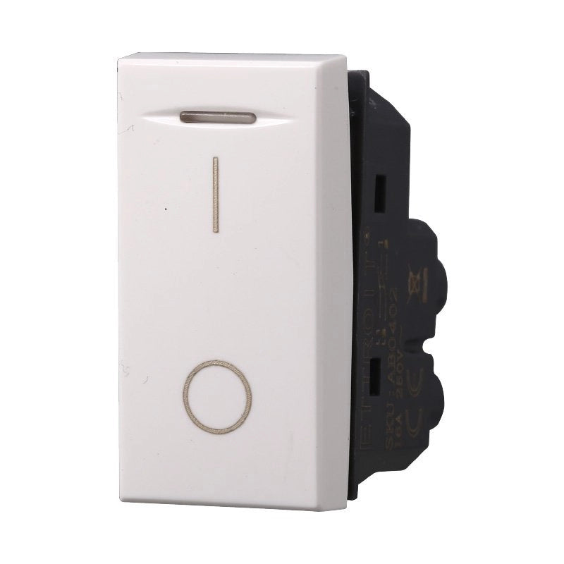 Interruttore Bipolare 0-1 16A Colore Bianco Compatibile Con Bticino Axolute