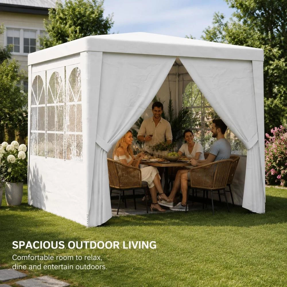 Professional Party Tent With Side Walls 2x2m White 90 G/square Meter