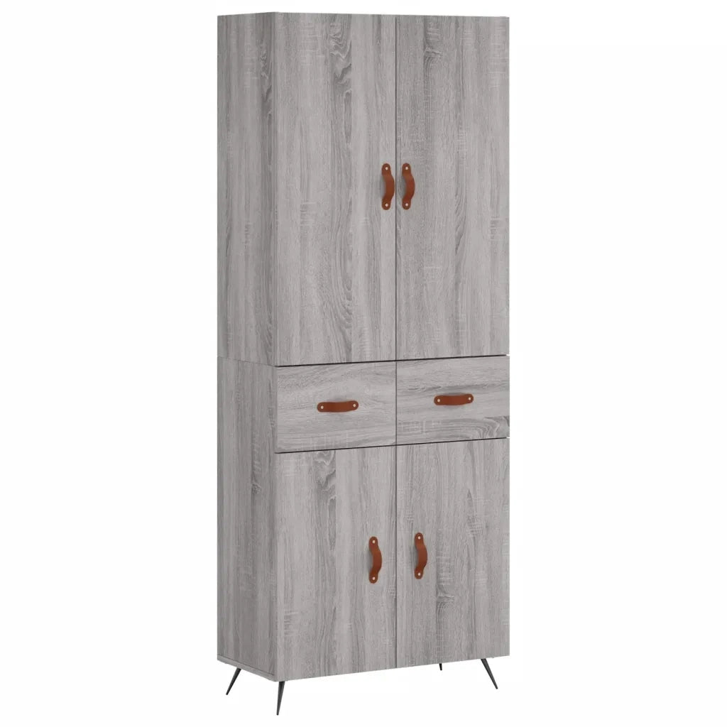 Credenza Grigio Sonoma 69,5x34x180 cm in Legno Multistrato 3198127