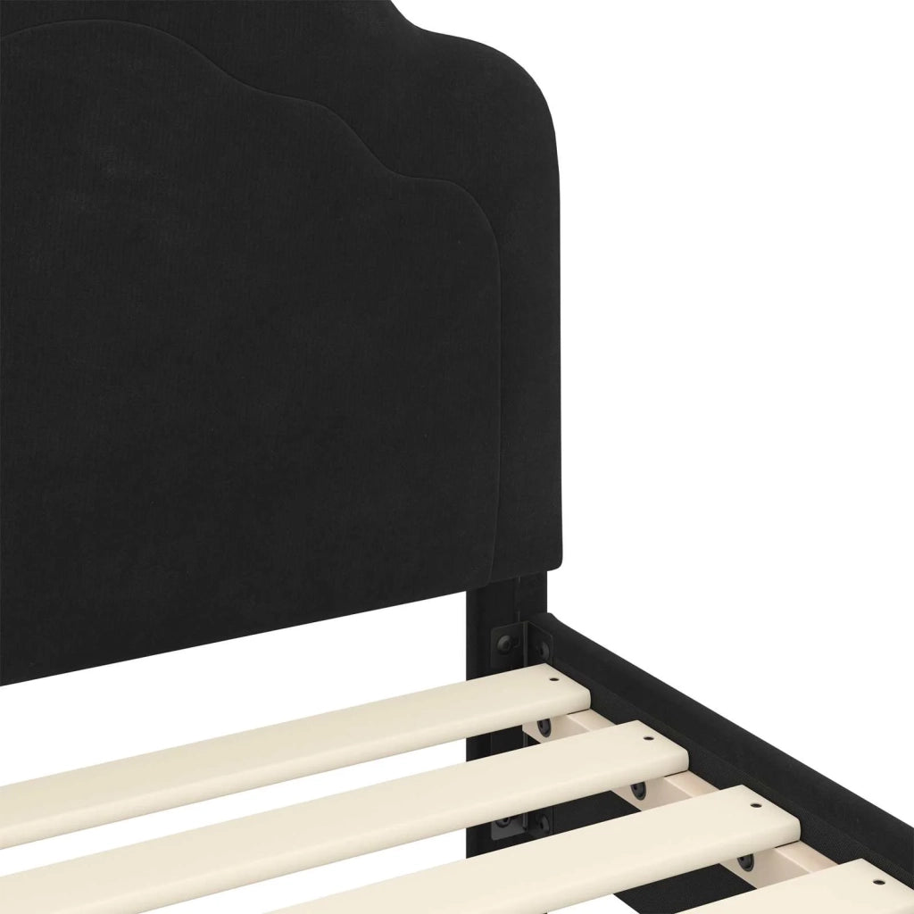 Struttura letto bambini con testata Nero 80 x 160 cm Velluto 42010938