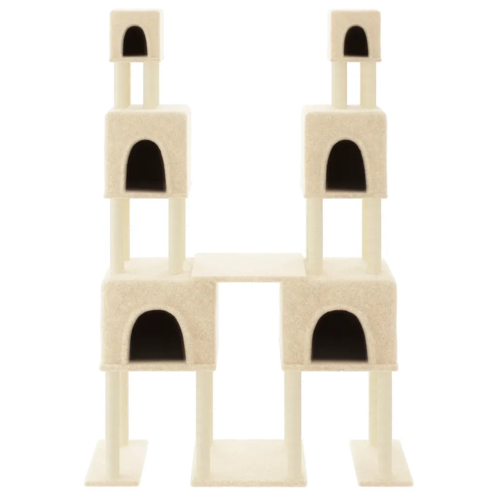 Albero per Gatti con Tiragraffi in Sisal Crema 199 cm 172079