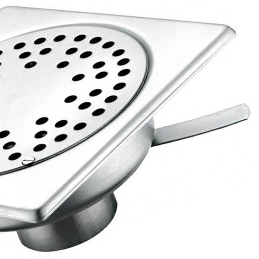 Piletta da pavimento sifonata in inox, cm 15x15