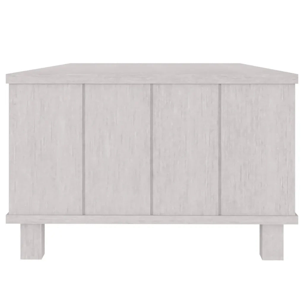 Tavolino da Salotto Bianco 100x55x35 cm Legno Massello di Pino cod mxl 24660