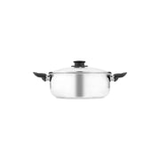 Casseruola 2 manici  inox royal cop/vetro cm24
