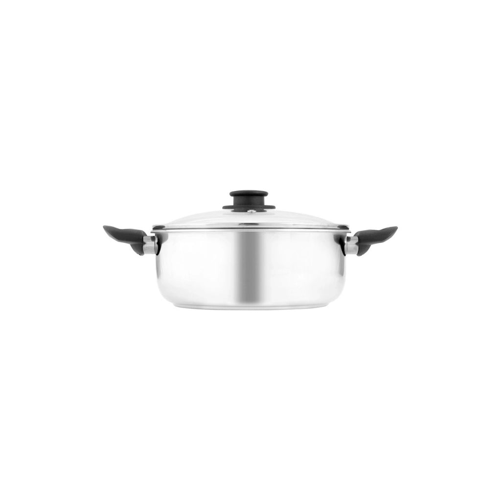 Casseruola 2 manici  inox royal cop/vetro cm24