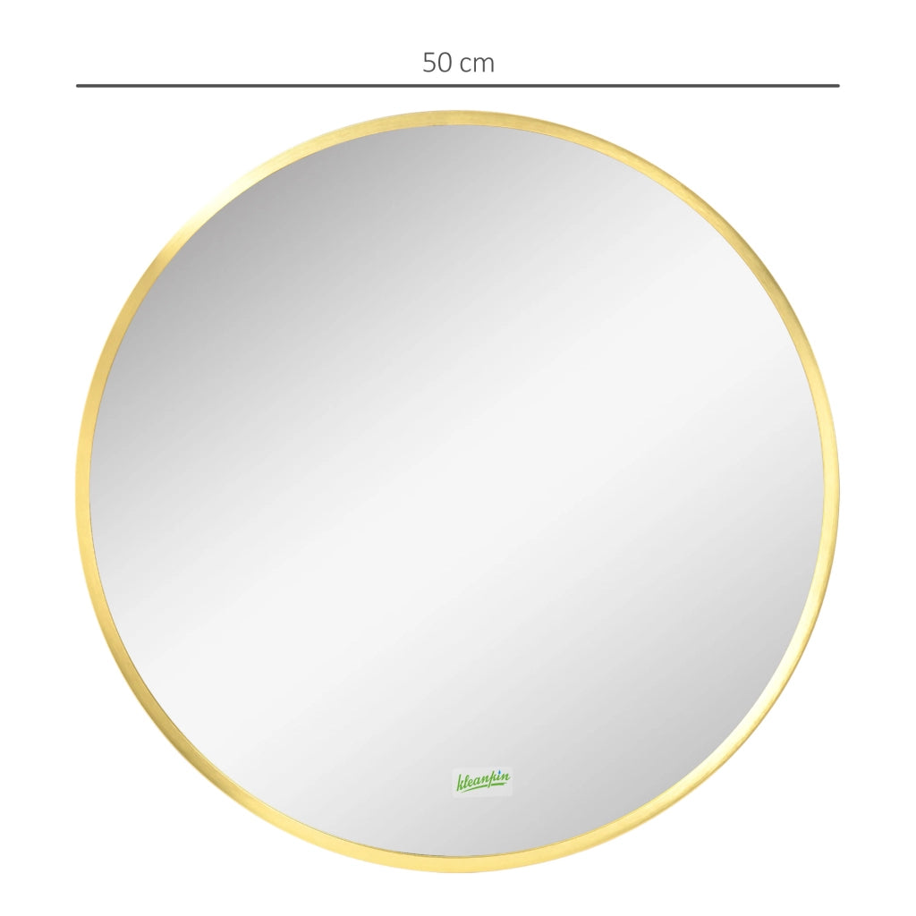 Specchio Tondo da Parete ¨C zephmum ¨C Oro, ?50 cm