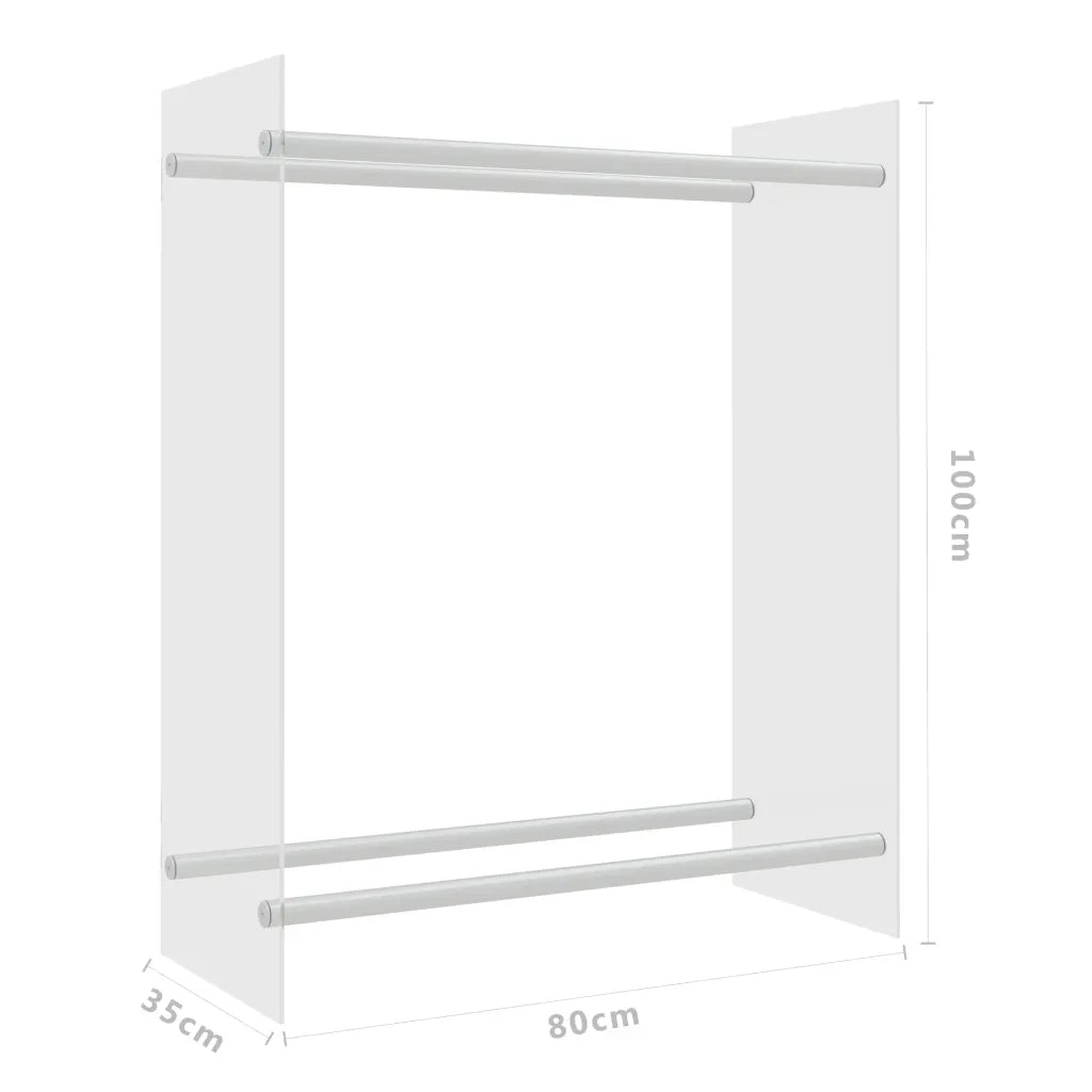 Porta Legna Trasparente 80x35x100 cm in Vetro Temperato CFW7320118